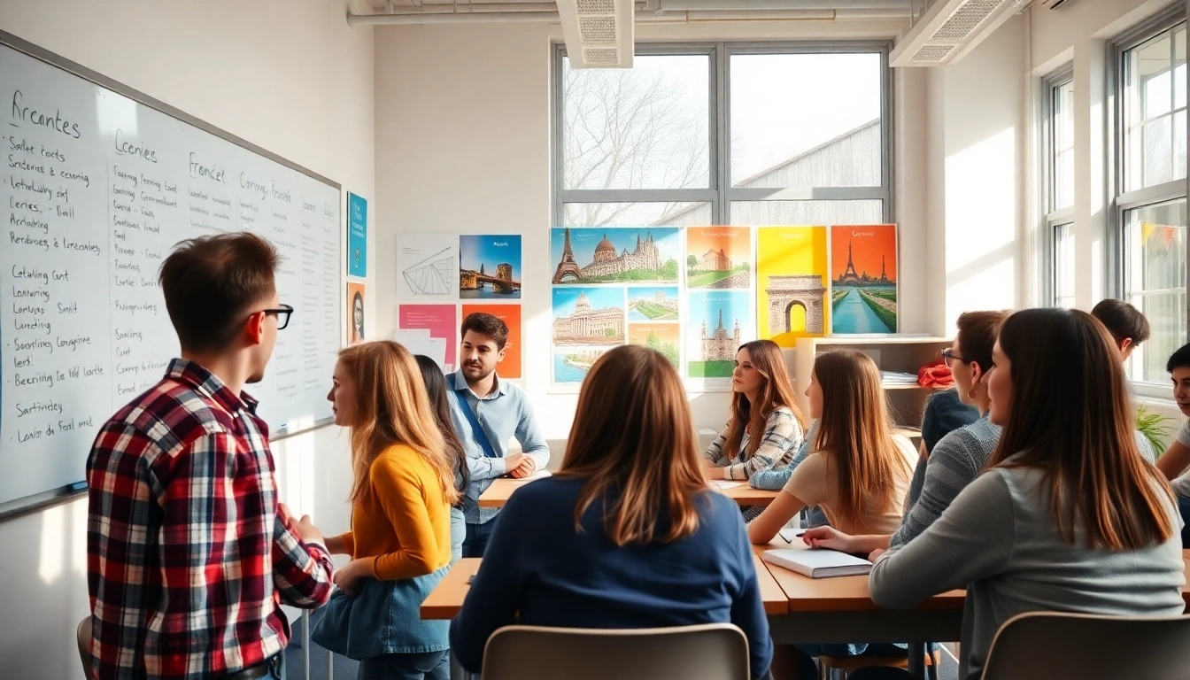 Apprenez le français dans une classe interactive, avec des élèves engagés et heureux.