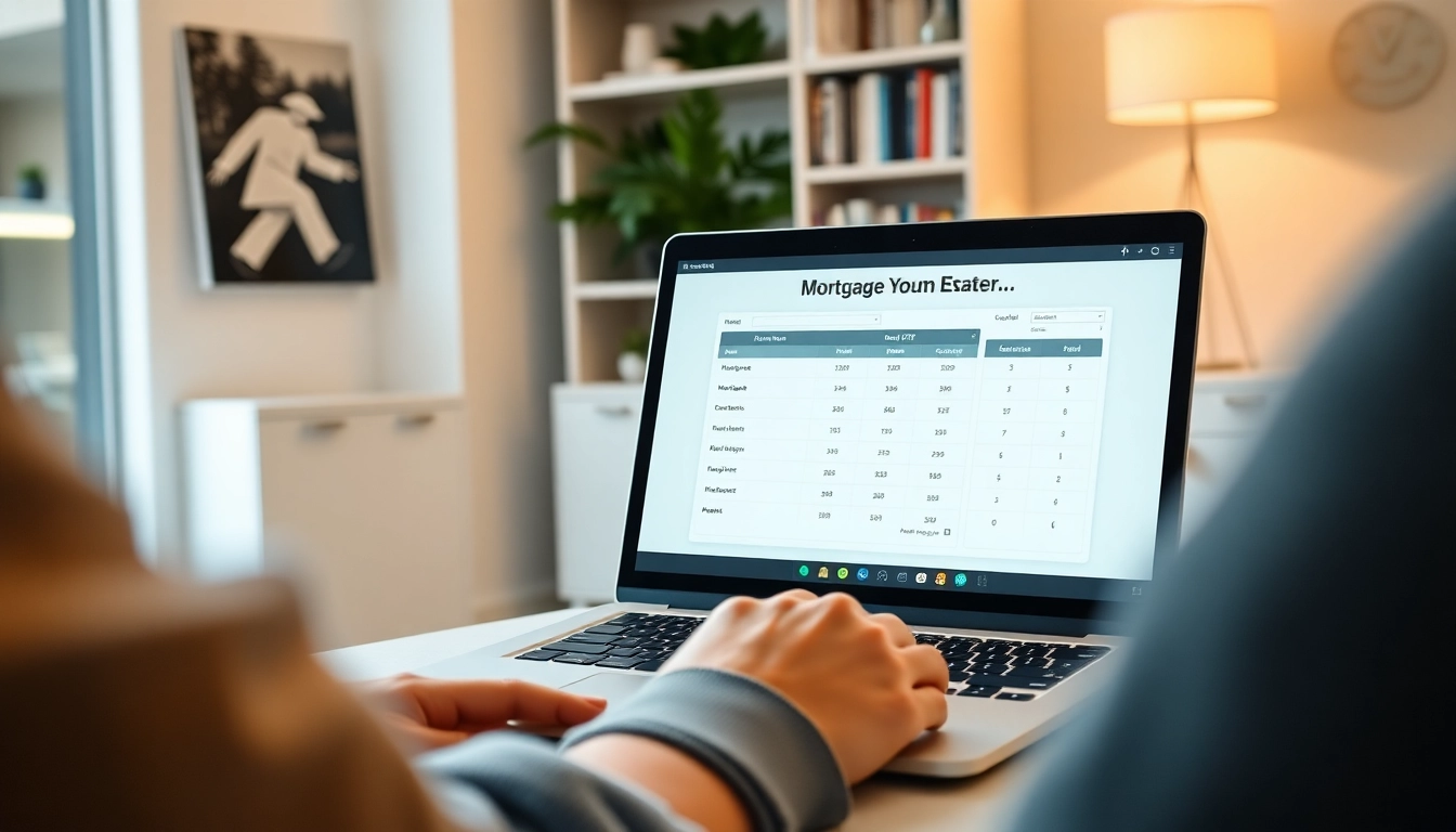 Calculate your monthly payments with the BC Mortgage Calculator in a cozy home office setting.