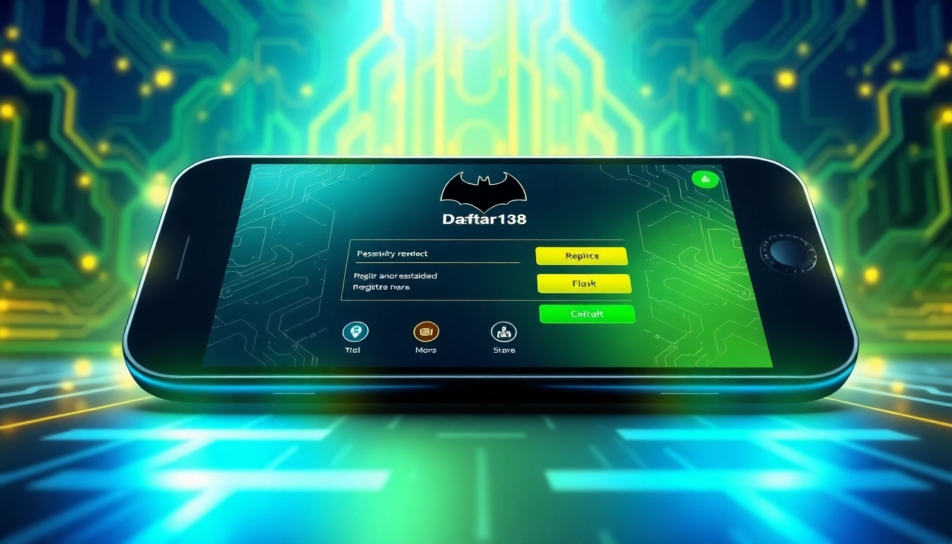 Daftar batman138 proses pendaftaran dalam antarmuka digital modern dengan elemen grafis menarik.