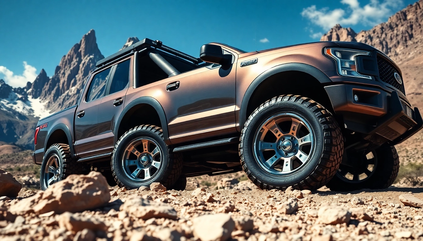 Showcase of XD wheels on an off-road vehicle in a rugged landscape.
