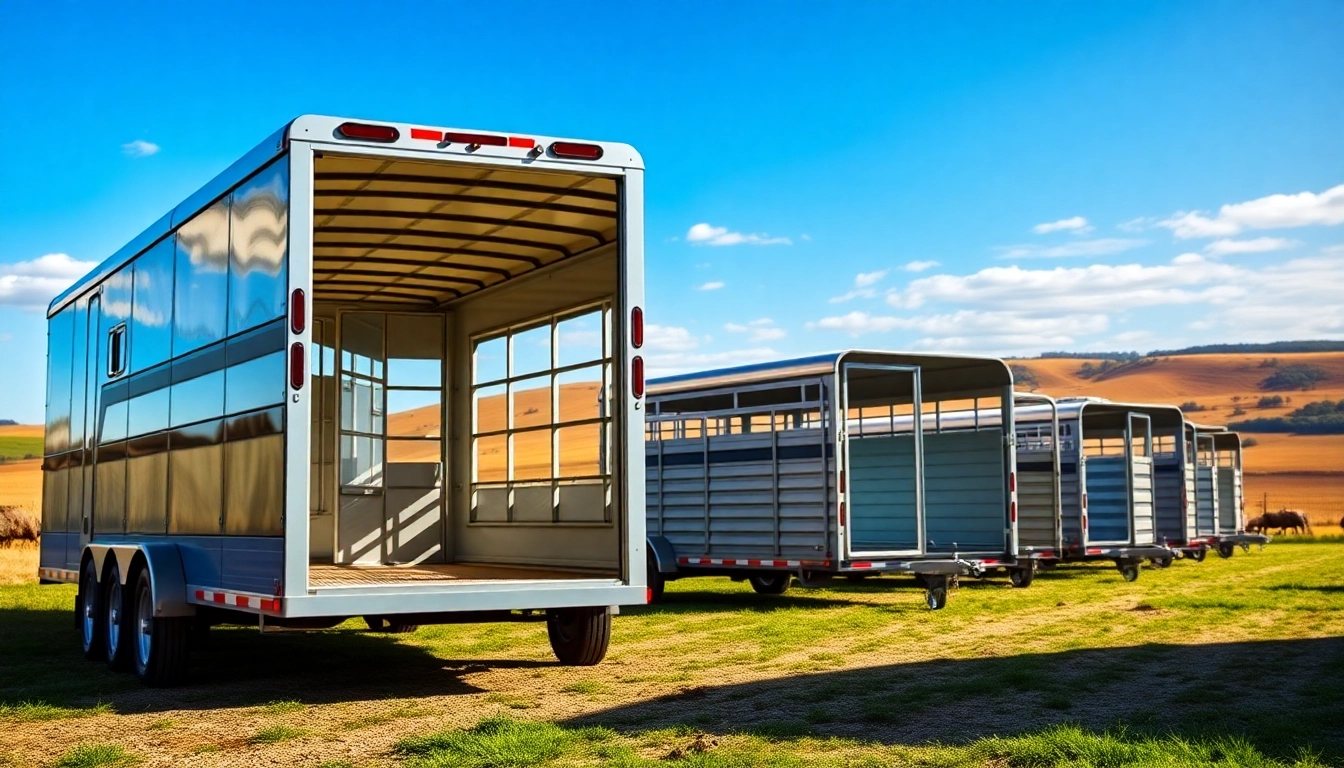 Showcase of Stock Trailers highlighting their design and functionality in a picturesque setting.