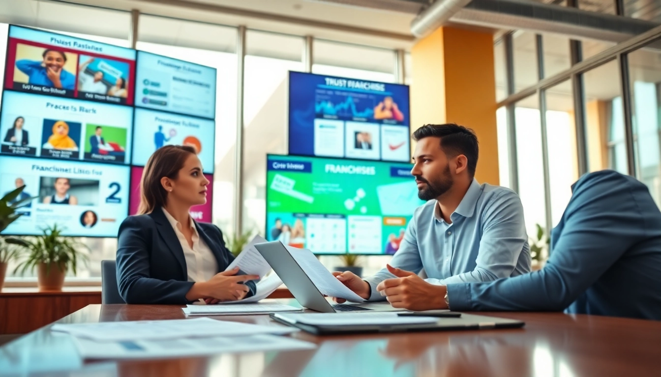 Review Franchise Listings with engaging business professionals in a bright office setting.