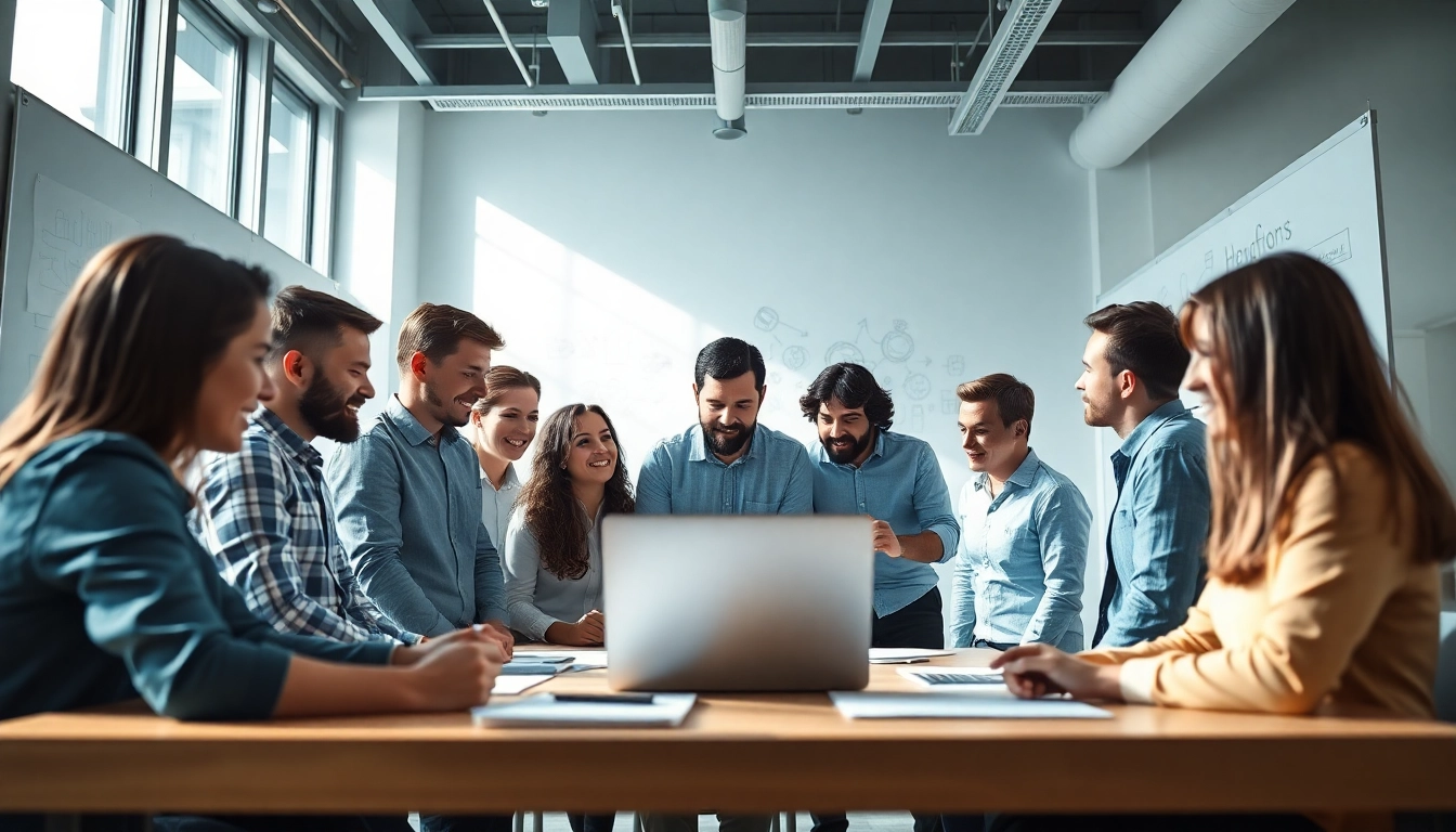 Creazione sito web agenzia: team di design creativo al lavoro in un ambiente moderno e collaborativo