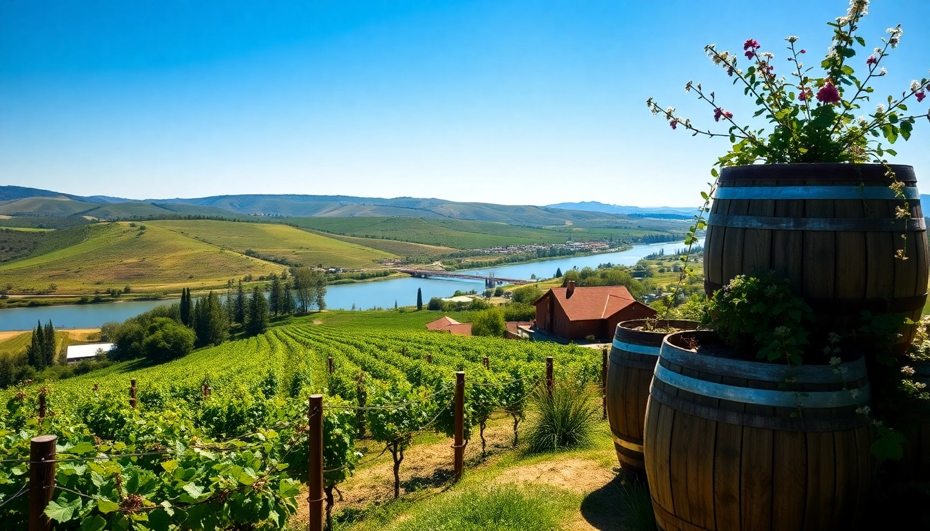 View of vineyards in Clarksburg CA, showcasing the serene landscape and wineries.