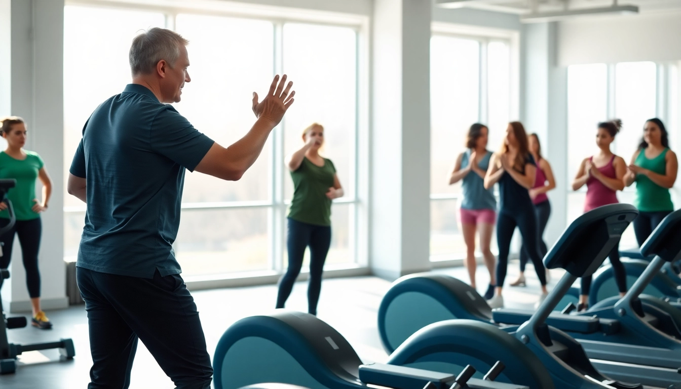 Movenetics trainer demonstrating effective movement techniques in a bright gym.
