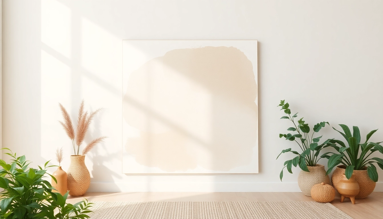 Showcase of neutral boho artwork featuring soothing colors and abstract design, perfect for home decor.