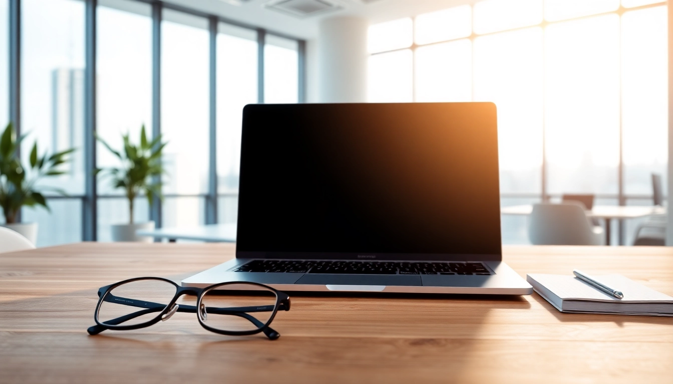 Laptop prices in Kenya with a high-end laptop setup in a modern office.