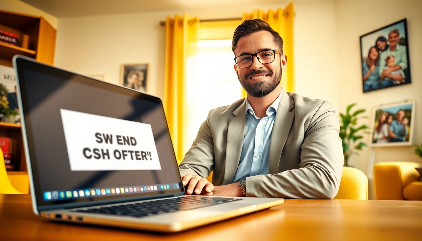 Sell my house urgently in a professional real estate office with a confident agent.