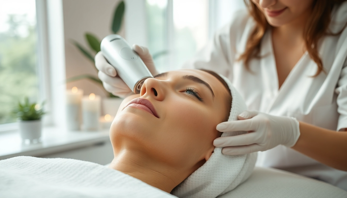 Enhance your skin with a hydrafacial treatment featuring a professional aesthetician.