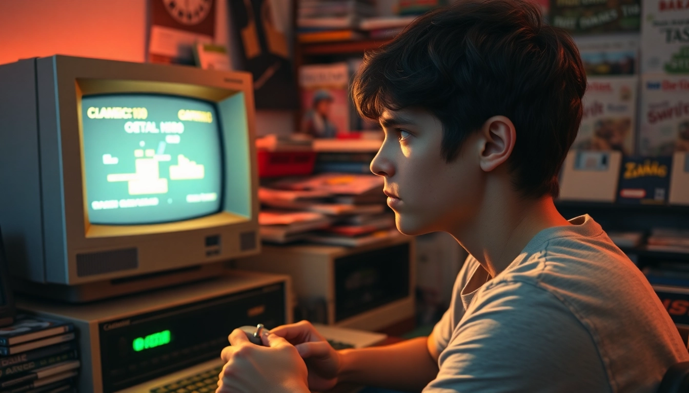 Engage with classic games as you play dos games on a vintage computer setup.