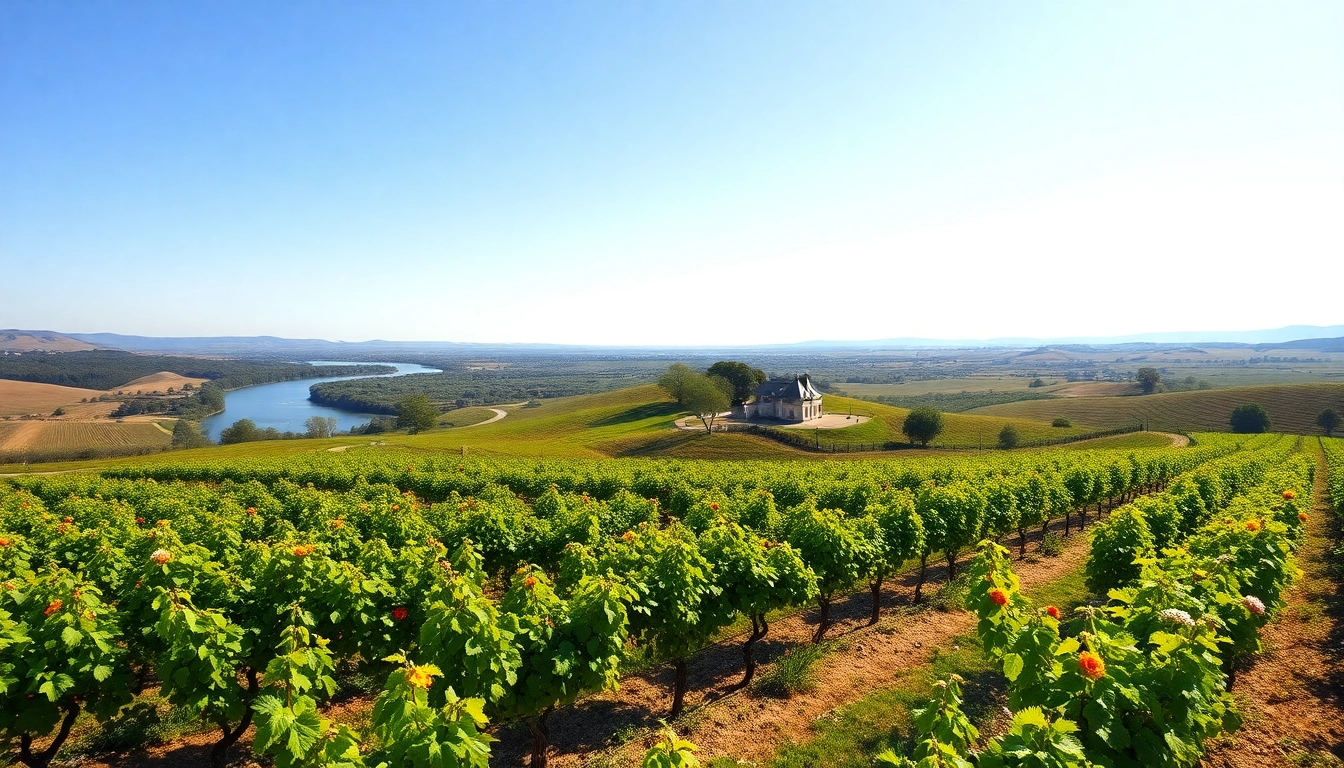 Vibrant vineyard scene in Carksburg ca showcasing grapevines and the Sacramento River.