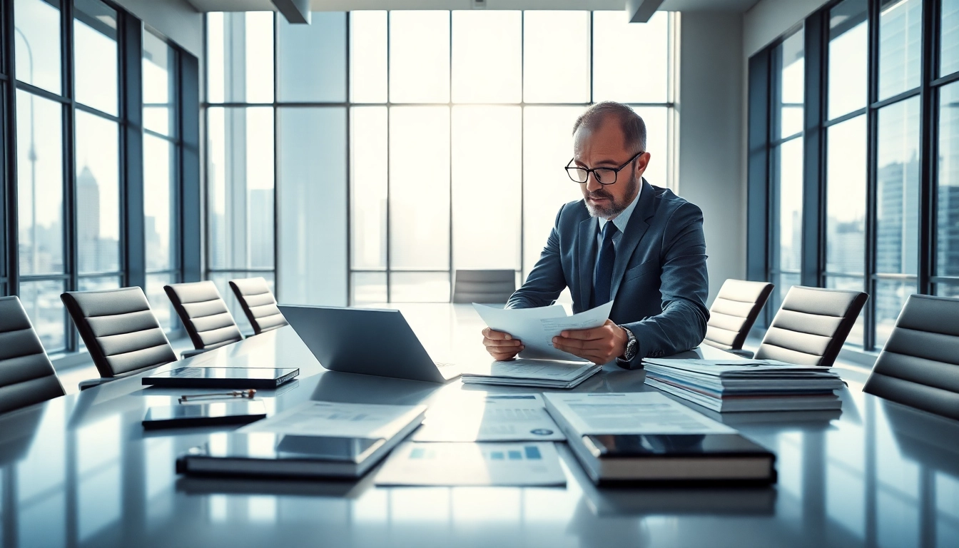 Purchasing consultant analyzing strategies in a bright office for procurement efficiency.