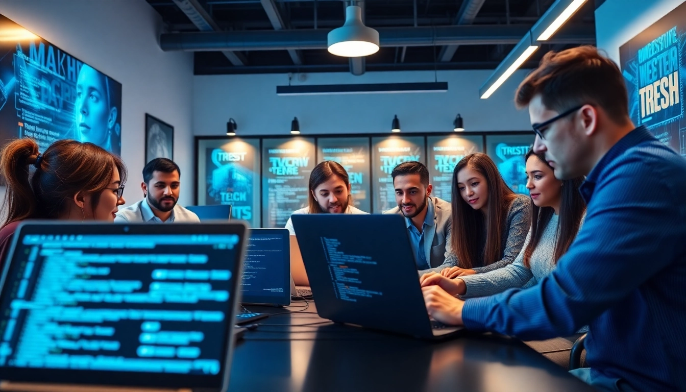 Pentesting-Experten analysieren Sicherheitslücken in einer modernen Büroumgebung.
