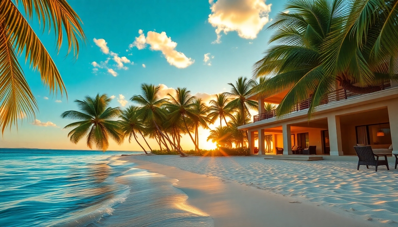 View of a luxurious Belize Property For Sale with beachfront villas amidst tropical paradise.