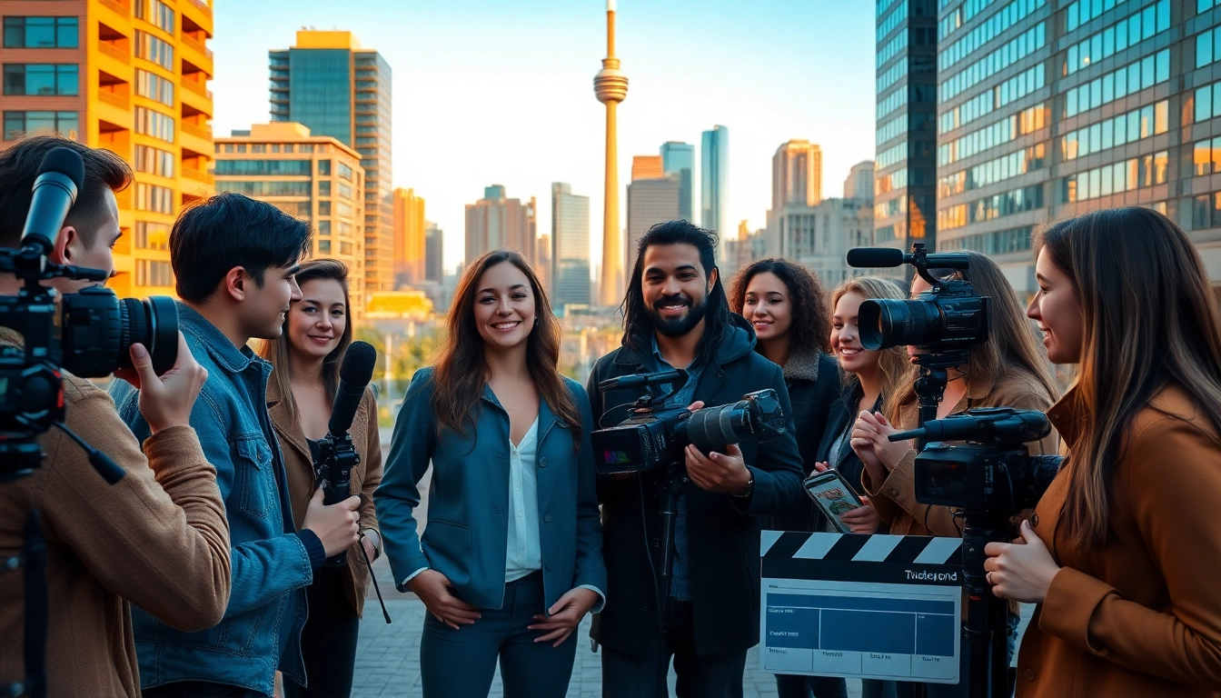 Capture of Creative Video Shoots Toronto showcasing diverse models and vibrant urban background.