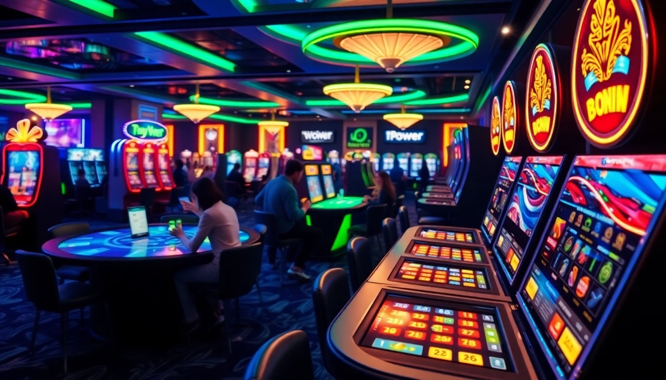 Experience the exciting atmosphere of TPower casino with lively gaming and vibrant ambiance.