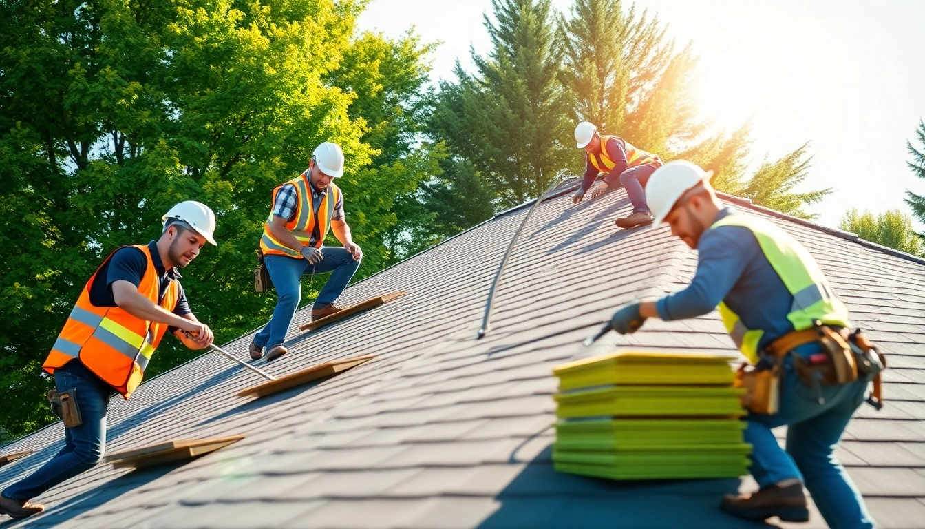 Roof Replacement Vancouver Wa in action, showcasing a professional crew installing a new roof on a residential home.