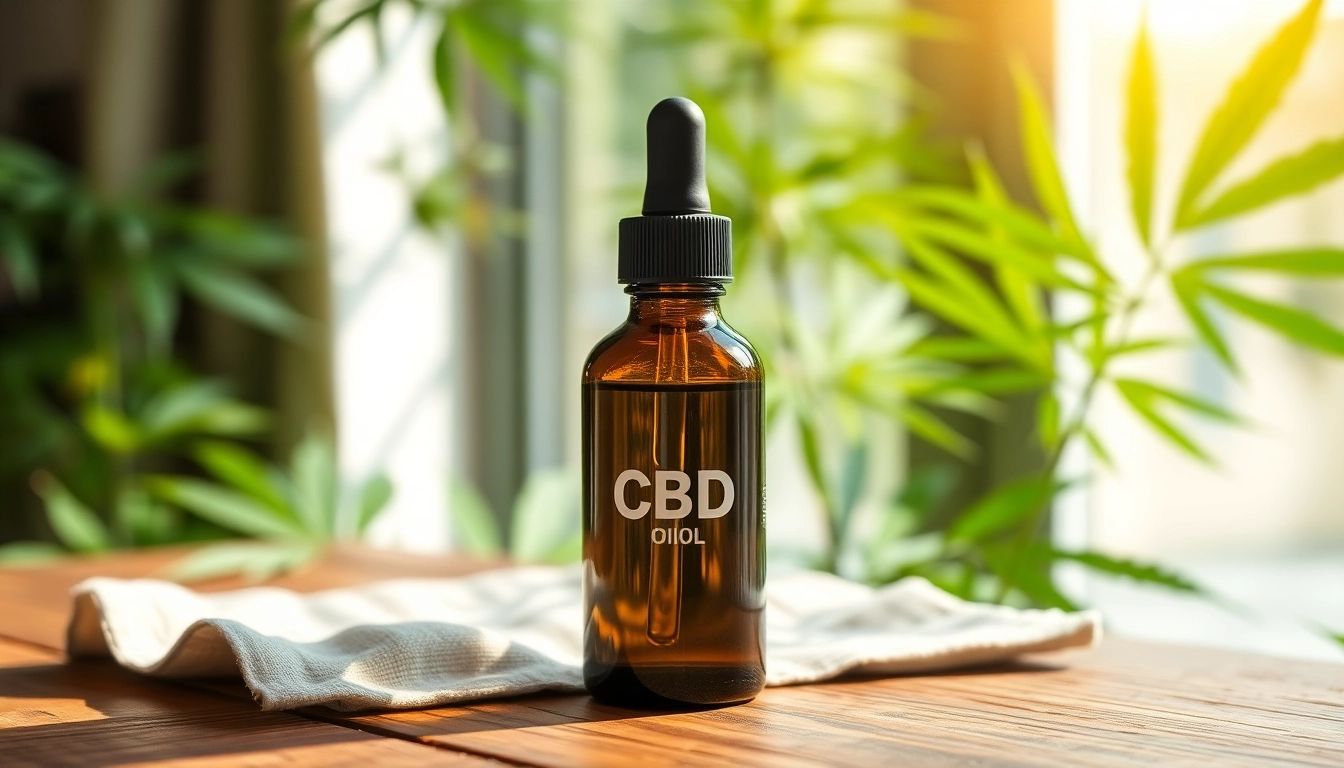 Showcasing CBD Oil Canada in a serene setting with natural light and cannabis leaves.