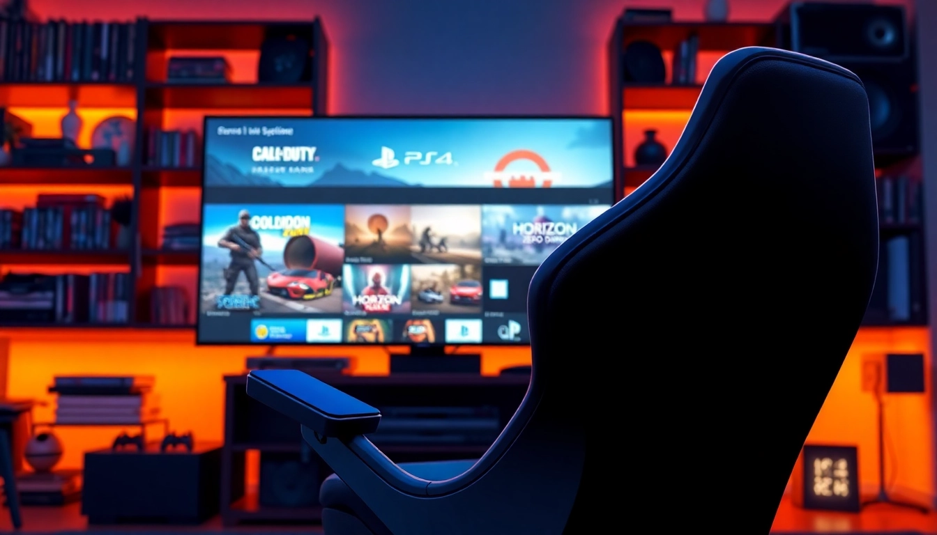 Experience the excitement of playing PS4 games with a modern gaming setup.