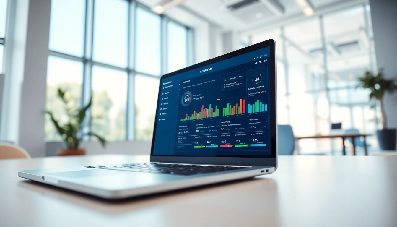 Analyze content with an ai detector tool showcased on a sleek laptop screen.