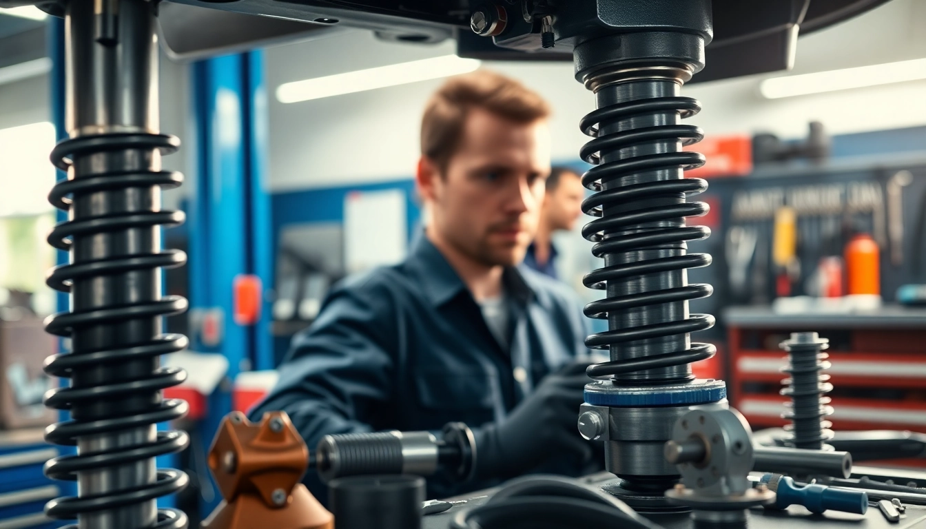 Technician repairing a vehicle's suspension at Taller amortiguadores, showcasing professional service.