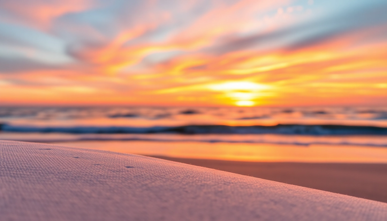 Beautiful canvas prints of a vibrant sunset over a serene beach highlighting exquisite detail.
