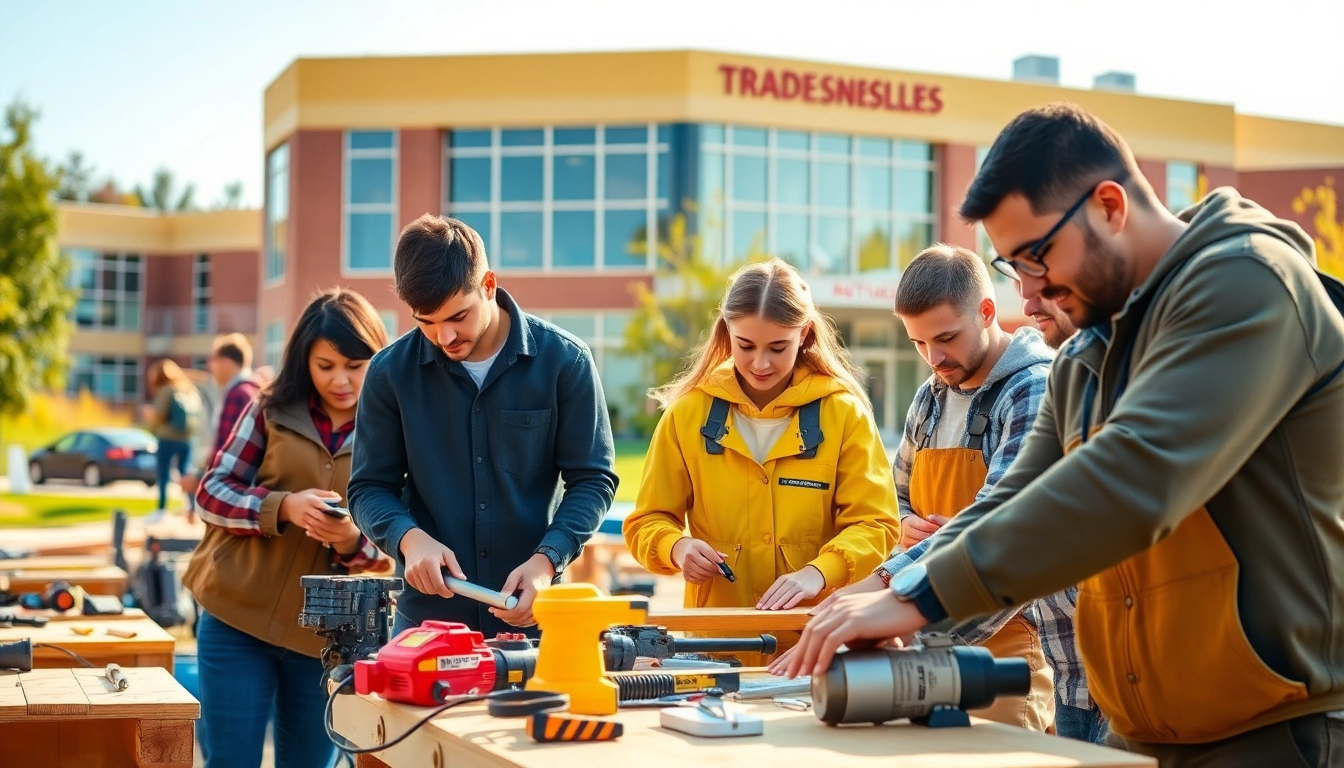 Students participating in hands-on training at a trade school Tennessee.