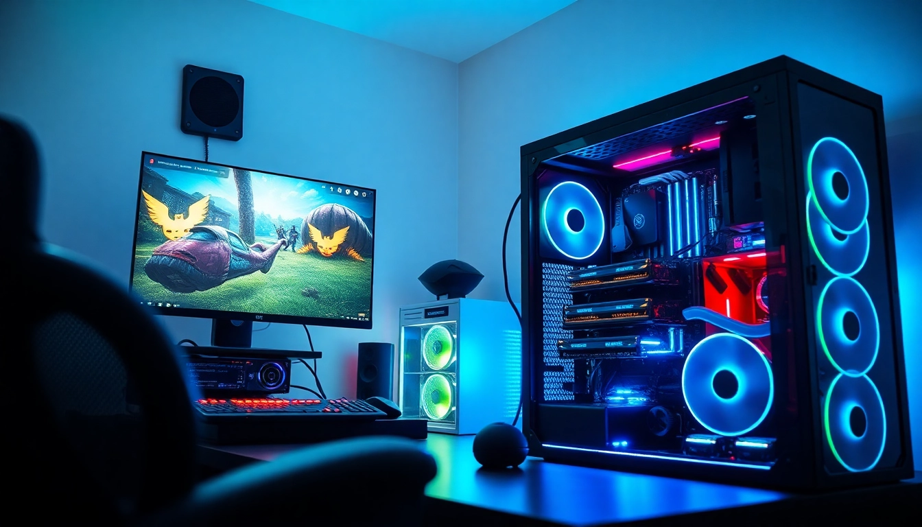 Showcase of dma cheats hardware in a professional gamer setup highlighting technology.