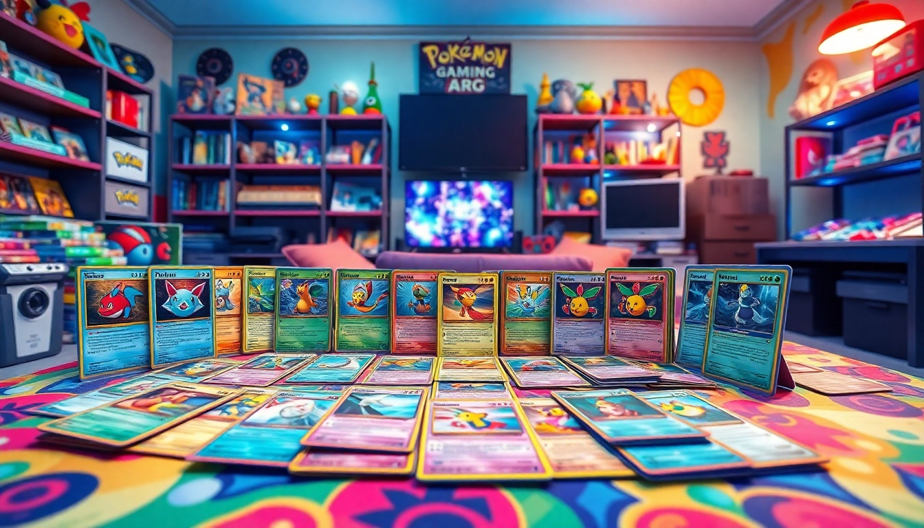 Shop exciting Pokemon tcg india cards in a vibrant gaming setup.