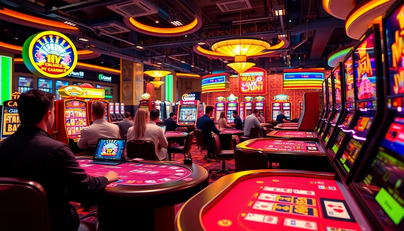 Experience the excitement of Trusted Online Casino Malaysia 2025 with engaging gaming tables and vibrant atmosphere.