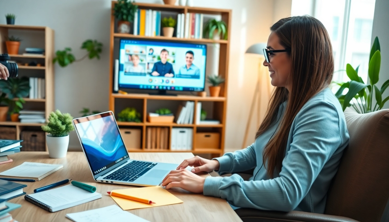 Connecting best online tutors with students through interactive learning sessions in a home office.