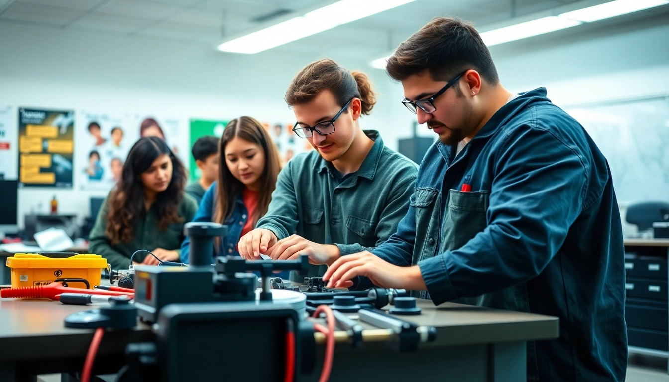 Students at a trade school Tennessee collaborating in a hands-on learning environment with modern tools.