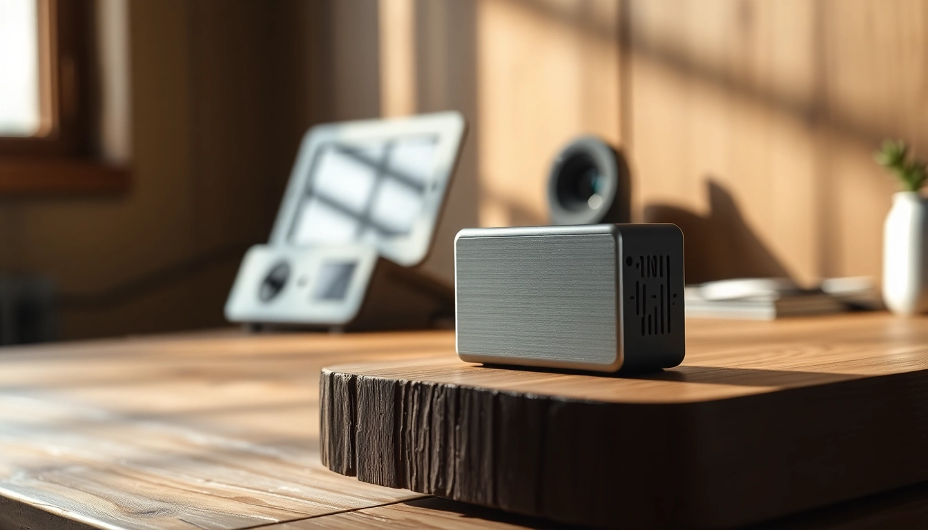 Showcasing a starlink mini 12v power supply on a wooden desk, emphasizing its design and functionality.