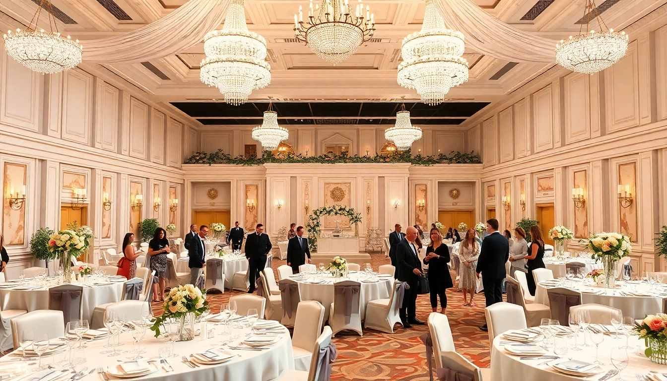 Experience an elegant celebration at le prestige hall with lavish decor and inviting atmosphere.
