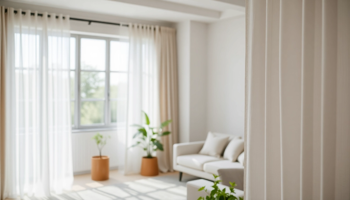 Enhance your decor with curtain tracks and poles in a stylish interior design