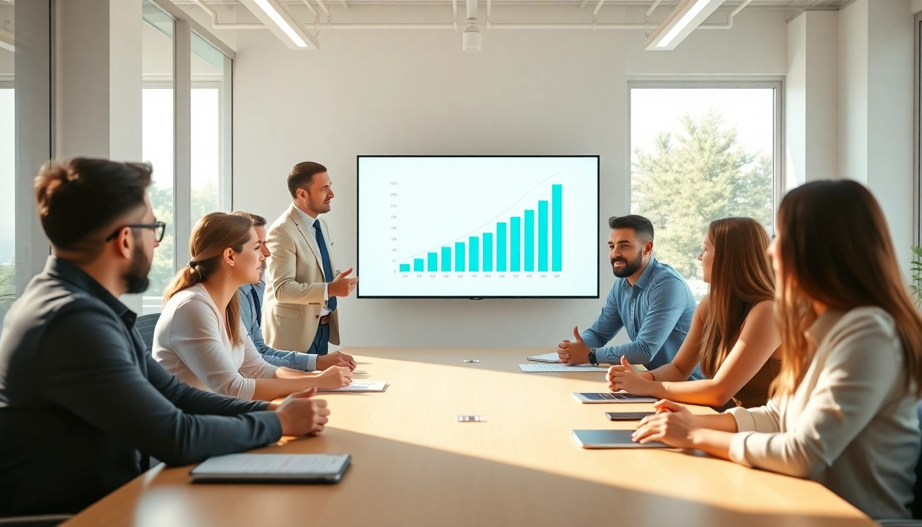 Breathe new life into your business with a business coach near me guiding a team in a modern office.