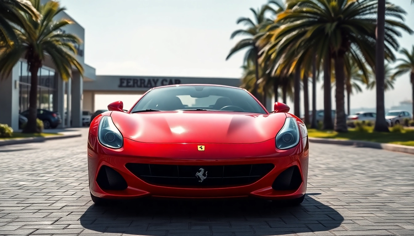 View used Ferrari for sale near Durban in a luxurious urban setting with stunning details.