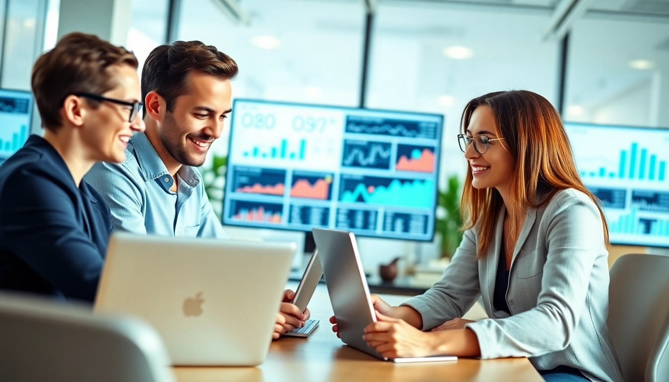 Team discussing affiliate ranking strategies in a bright, modern office environment.
