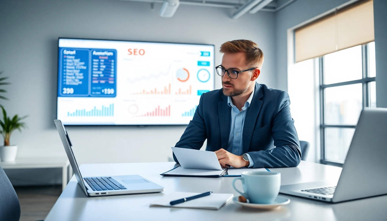 Enhance online visibility with a qualified search optimization company analyzing data.