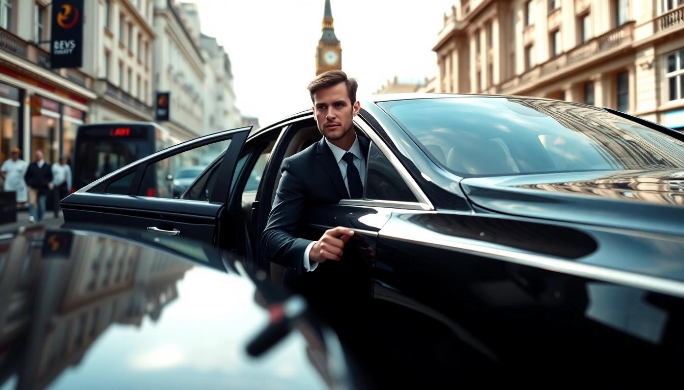 Experience luxury with a private chauffeur London, showcasing elegance and professionalism in a stunning city setting.