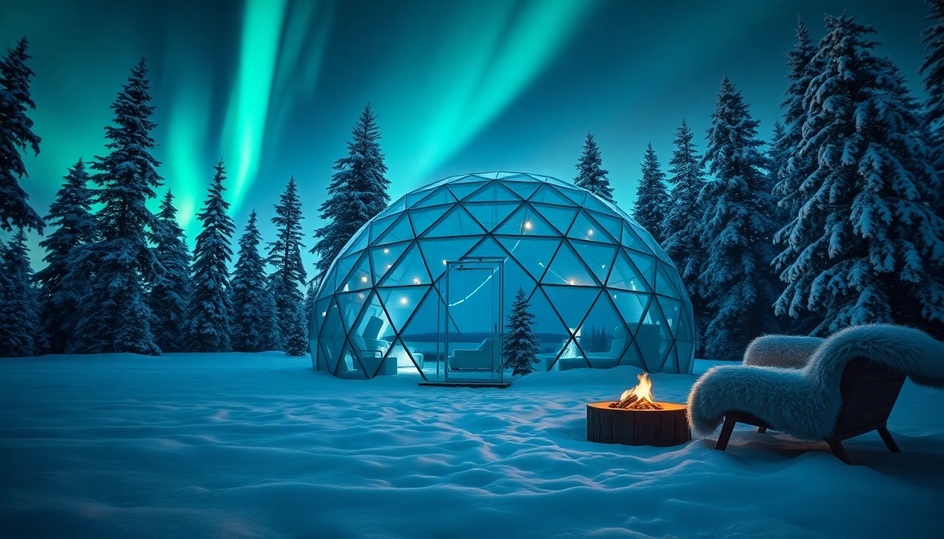 Experience the enchanting Igloo hotel finland beneath the Northern Lights in a cozy winter setting.