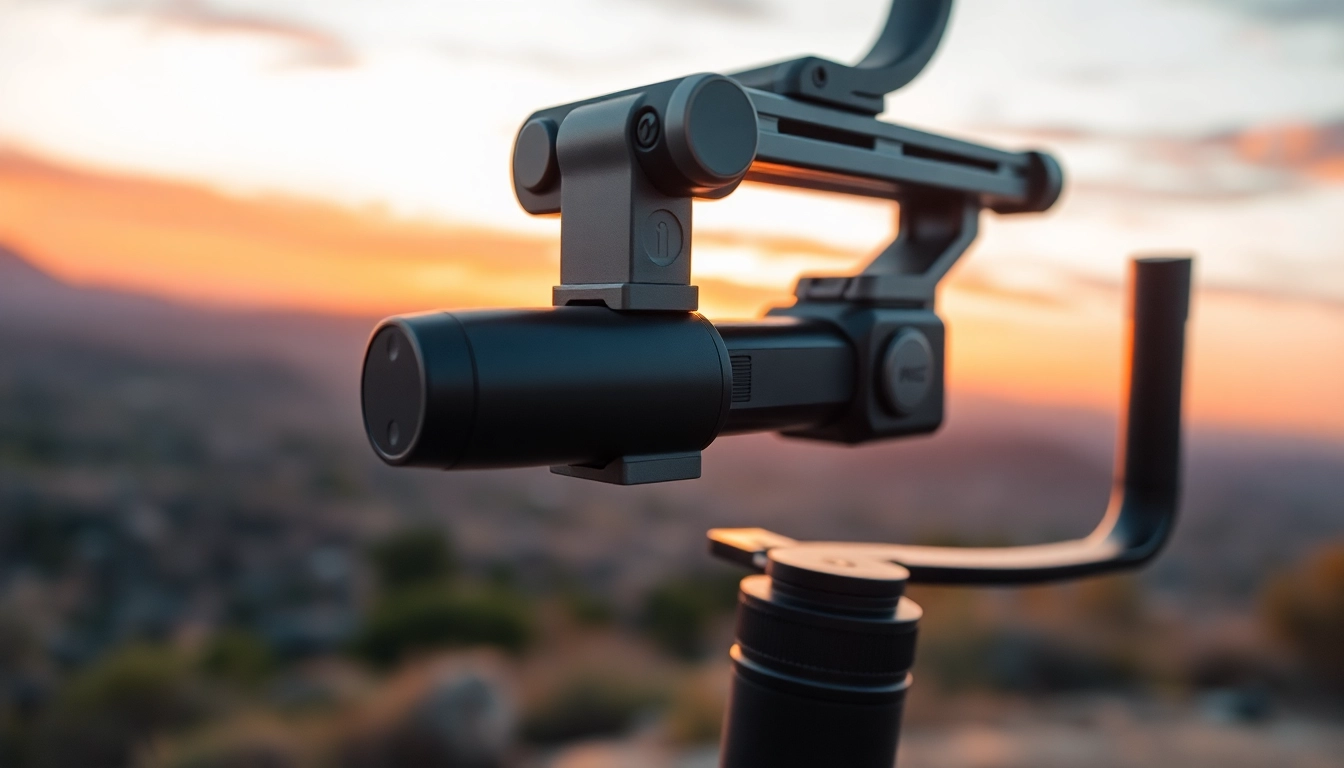 Stabilize video footage with a gimbal during a vibrant outdoor filming session.