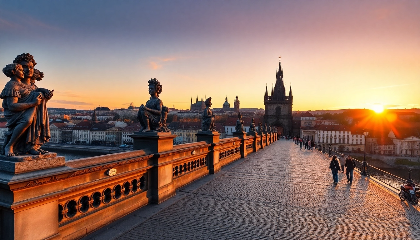 Visiting the vibrant Charles Bridge Prague, showcasing its historic statues and architectural beauty.