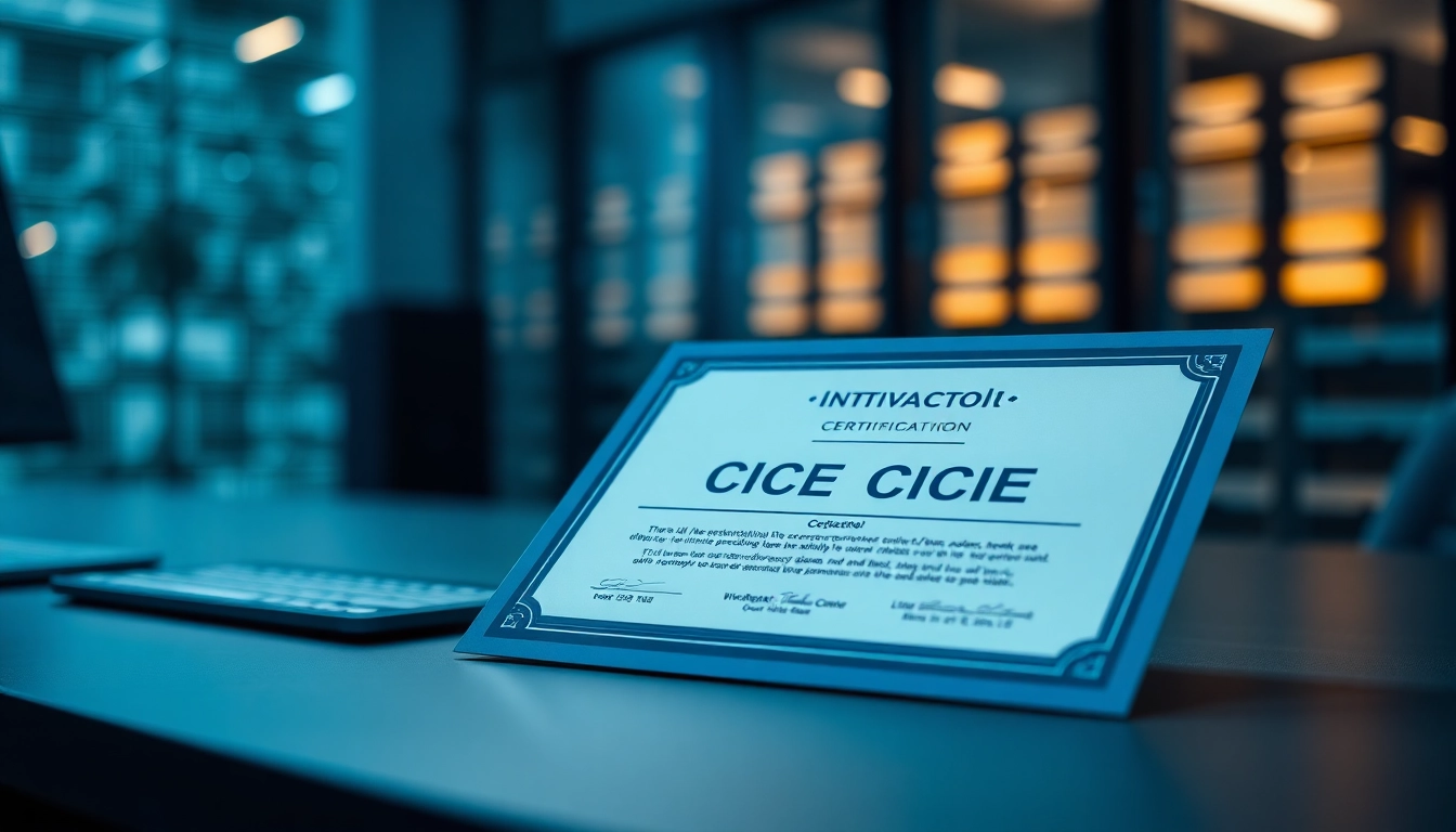Showcasing the Rent CCIE number certificate positioned on a modern desk within a professional networking environment.