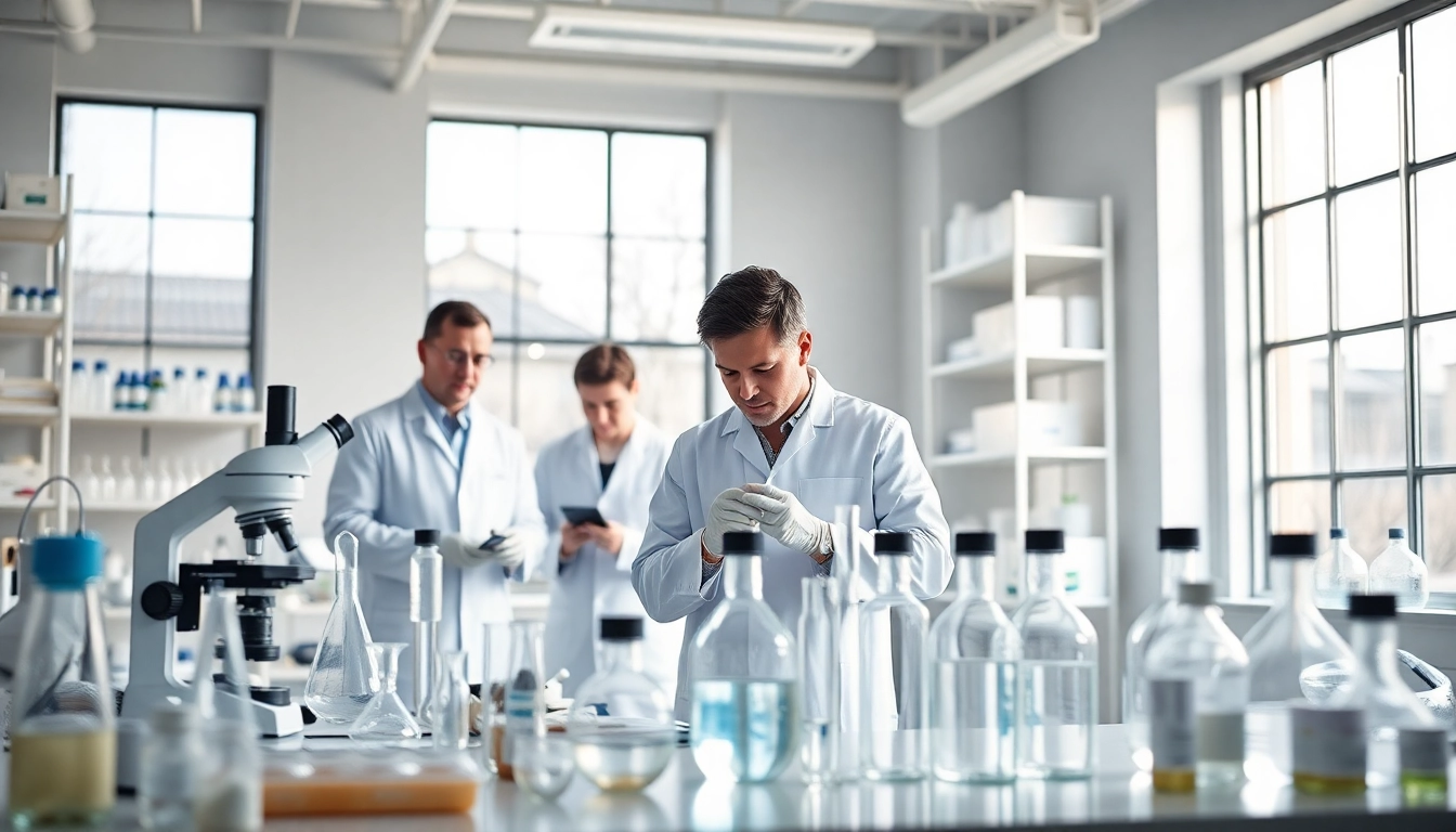 Cellulose ether manufacturer demonstrating innovative lab practices with scientists conducting experiments.