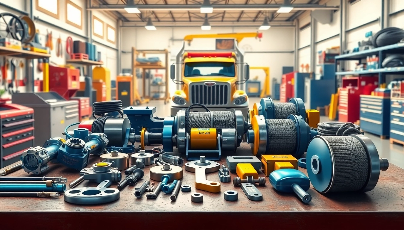 Showcase of Jerr Dan Parts highlighting essential components in a professional workshop.