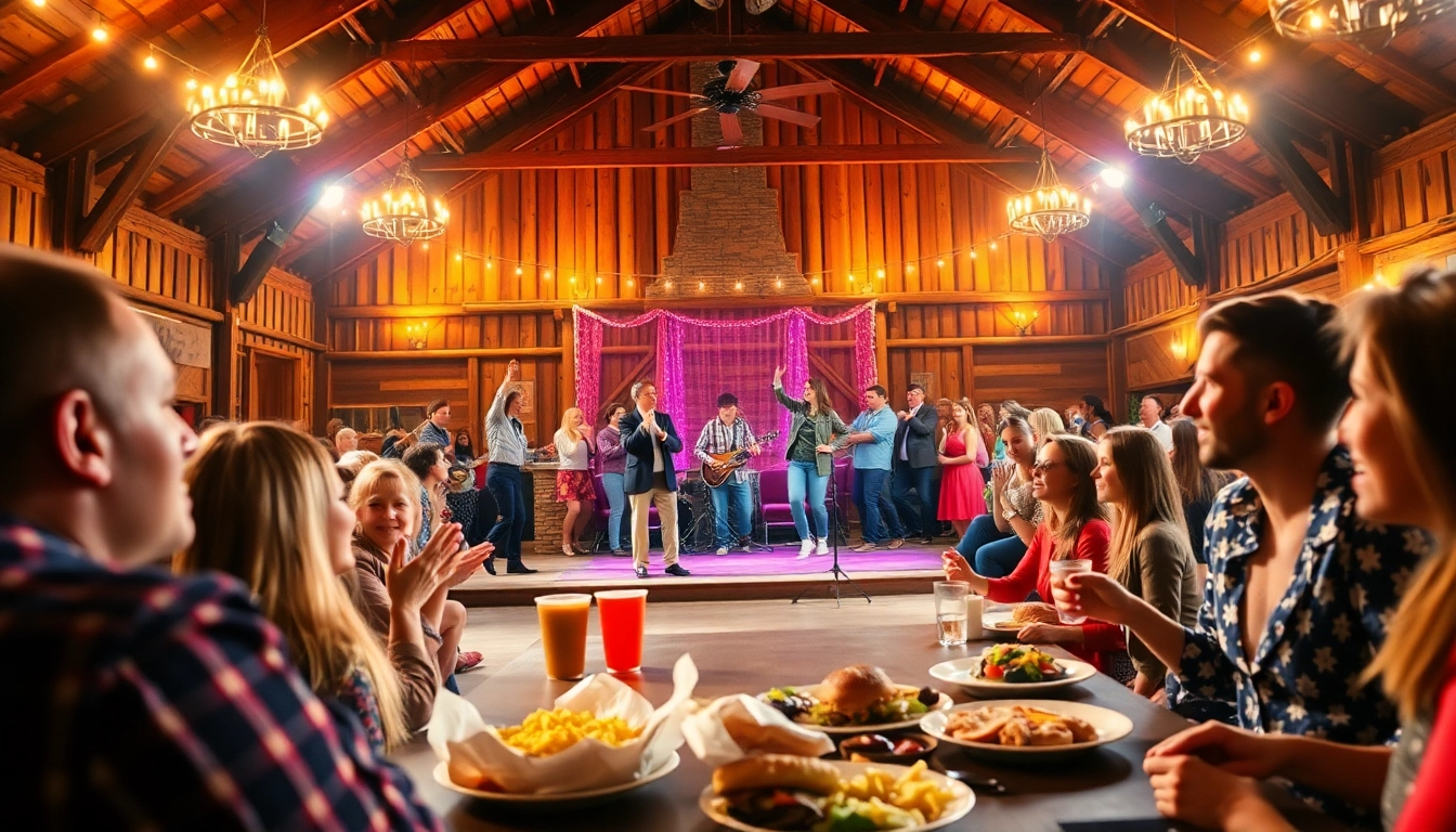 Enjoy a lively performance at firelight barn with delicious BBQ and entertaining shows.