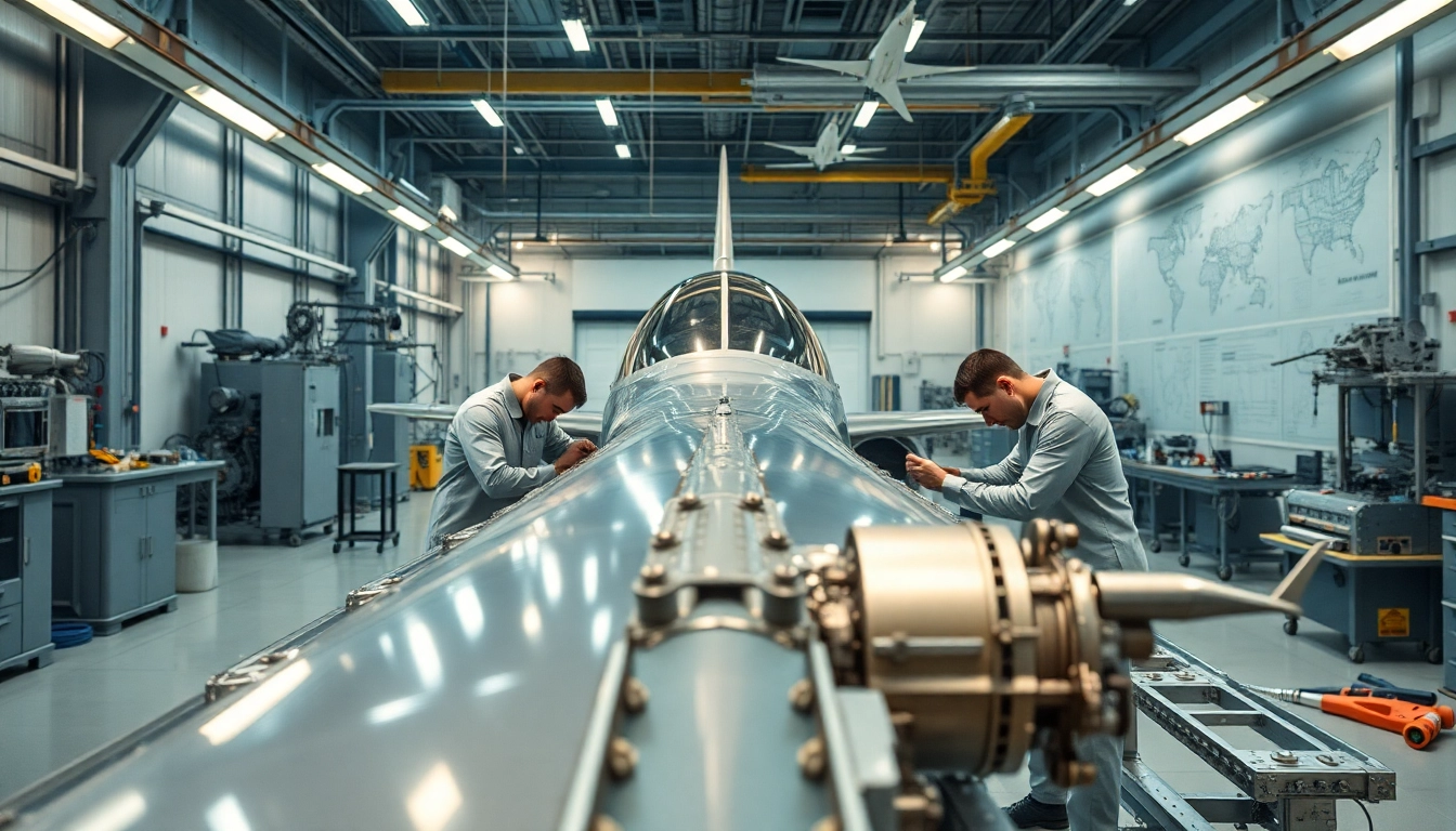Indaero experts assembling aerospace components in a modern engineering environment.