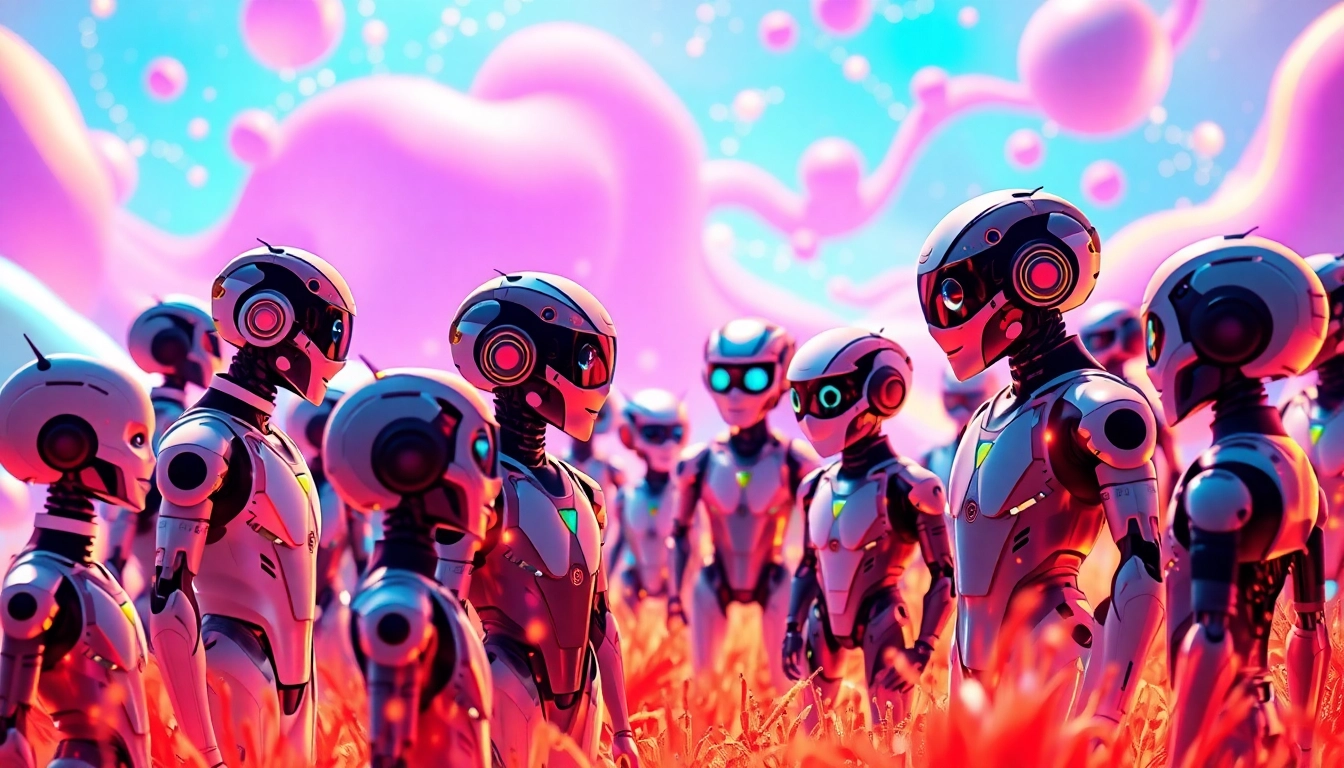 Engaging scene of AI character chat no limits with diverse characters interacting freely.