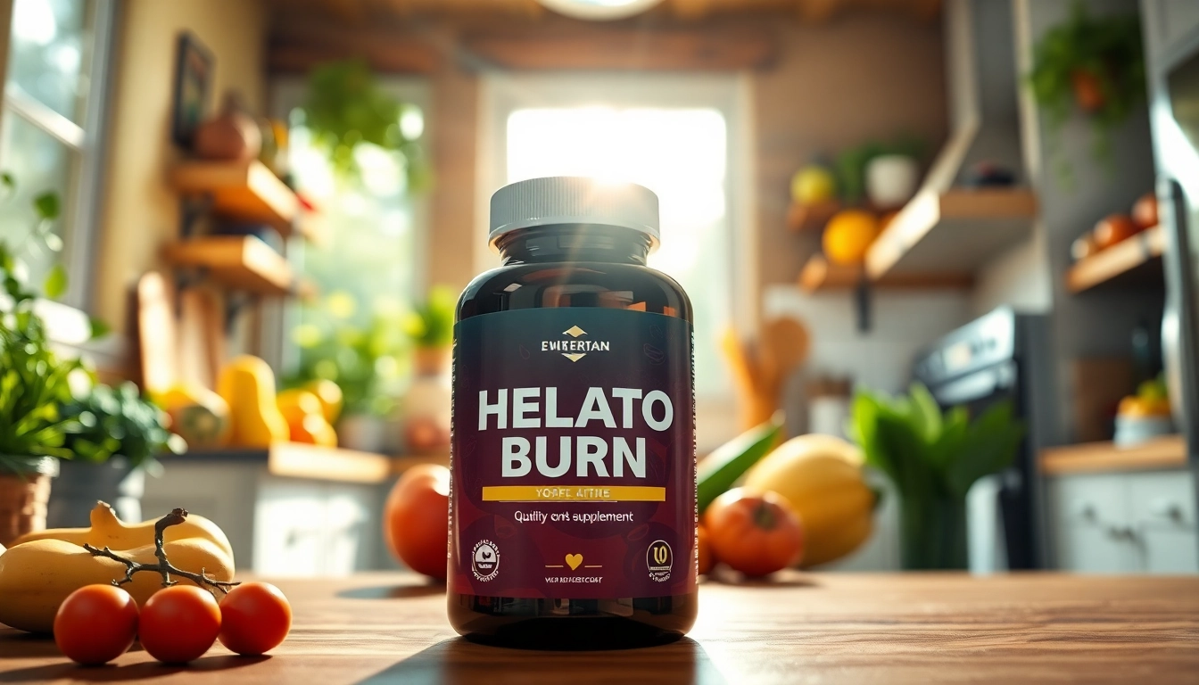 Highlighting the benefits of the hepato burn supplement review alongside fresh, healthy ingredients in a vibrant kitchen.